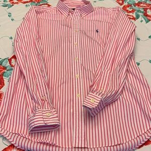 Ralph Lauren Polo pink striped shirt- men M, Women’s L